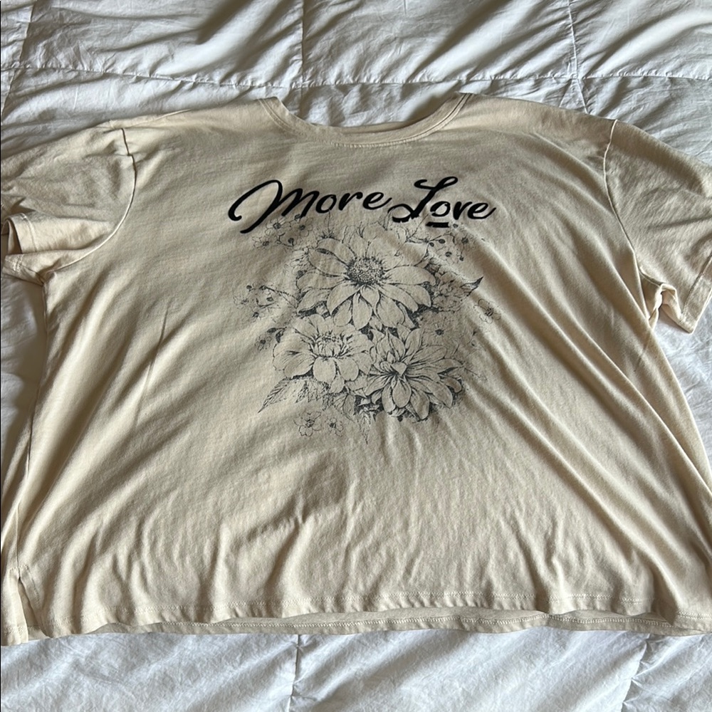 Maurices Beige Tee with Graphic Design